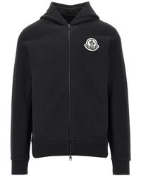 Moncler - Felpa Full-Zip Con Patch Logo - Lyst