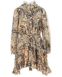 Etro - Short Dress With Floral Paisley Print - Lyst