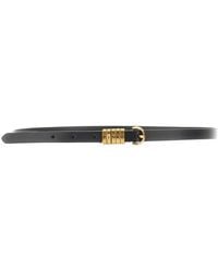 Pinko - Leather Belt With Lettering Logo Loops - Lyst