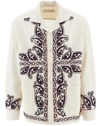 BAZISZT - 'Memento' Embroidered Silk Shirt - Lyst