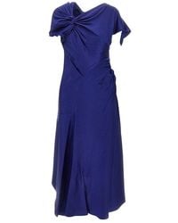 Victoria Beckham - Crepe Back Satin Asymmetrical Midi Dress - Lyst