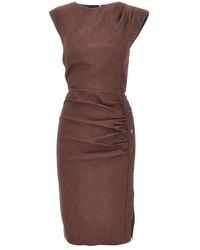 Pinko - Stretch Linen-Blend Longuette Skirt - Lyst