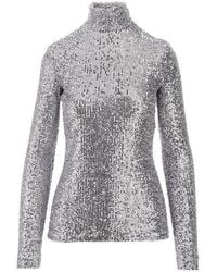 Rabanne - Sequinned Turtleneck Top - Lyst