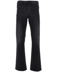 Gucci - Denim Jeans With Web Ribbon - Lyst