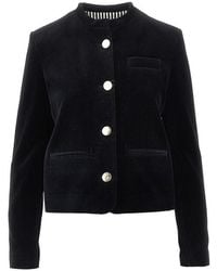 VI TO VI - 'Very' Single-Breasted Velvet Jacket - Lyst