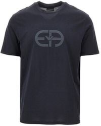 Emporio Armani - Logo Print Lyocell-Blend T-Shirt - Lyst