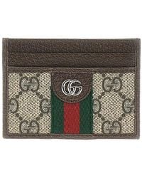 Gucci - Leather And Gg Supreme 'Ophidia' Cardholder - Lyst