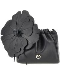 Pinko - Nappa Leather Bucket Bag With Flower - Lyst
