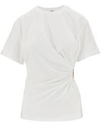 Pinko - Draped T-Shirt With Metal Detail - Lyst