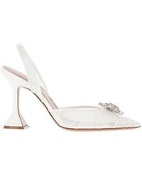 AMINA MUADDI - 'Rosie Sling' Lace Slingback Pumps - Lyst