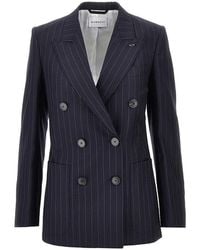 Givenchy - Pin-Striped Wool Double-Breasted Jacket - Lyst