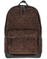 Bottega Veneta - Intrecciato Suede Leather Backpack - Lyst
