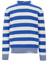 Amaranto - Striped Cotton-Blend Sweater - Lyst