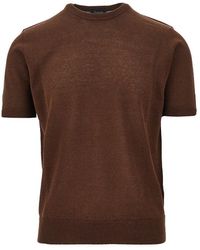 Drumohr - Linen-Blend Knitted T-Shirt - Lyst