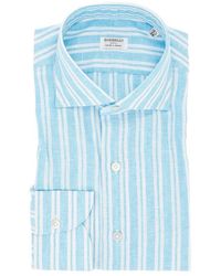 Borriello - Linen And Cotton Striped Shirt - Lyst