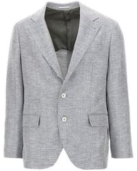 Brunello Cucinelli - Chevron Fabric Single-Breasted Jacket - Lyst