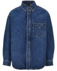 Emporio Armani - Chest Pocket Denim Shirt - Lyst