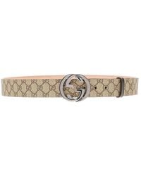 Gucci - Gg Supreme Belt With Logo Buckle - Lyst