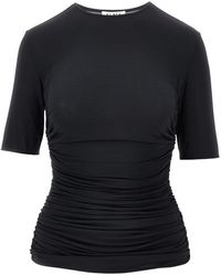 Alaïa - Jersey Gathered T-Shirt - Lyst