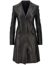 Gucci - Nappa Leather Single-Breasted Coat - Lyst