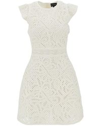 Emporio Armani - Cornely Embroidered Fabric Mini Dress - Lyst