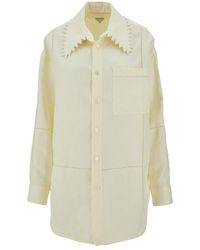 Bottega Veneta - English Embroidery Linen Shirt - Lyst