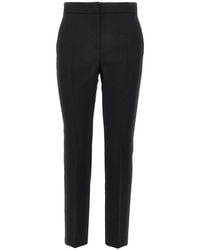 Max Mara - Stretch Wool Canvas Cropped Pants - Lyst