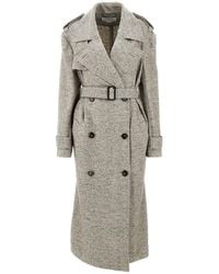 Stella McCartney - Wool And Silk Herringbone Trench Coat - Lyst