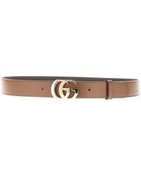 Gucci - 'Cut Gg Marmont' Leather Belt - Lyst