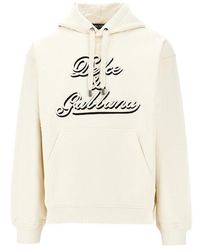Dolce & Gabbana - Felpa Con Applicazione Logo Uomo - Lyst