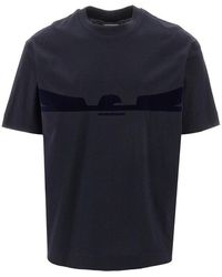 Emporio Armani - T-Shirt Con Logo Floccato Asv Uomo - Lyst
