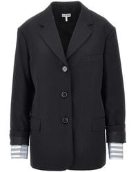 Loewe - Single-Breasted Wool Jacket With Double Cuffs - Lyst