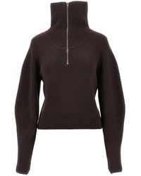 Lemaire - Wool Half-Zip Sweater - Lyst