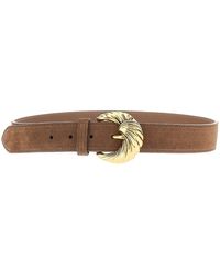 Etro - Suede Leather Belt With Paisley Buckle - Lyst