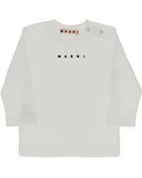 Marni - Long-Sleeved T-Shirt With Logo Print Kids - Lyst