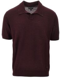 Emporio Armani - Virgin Wool And Silk Polo Shirt - Lyst