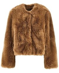 Stand Studio - 'Halle' Faux Fur Short Jacket - Lyst
