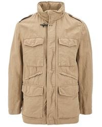 Fay - Cotton And Linen Canvas Field Jacket - Lyst