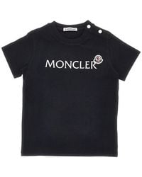 Moncler - Stretch Cotton T-Shirt With Logo Kids - Lyst