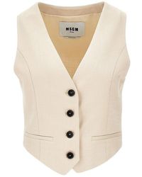 MSGM - Viscose-Blend Canvas Vest - Lyst