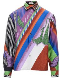 Versace - Silk Twill Shirt With Formula 6 Print - Lyst
