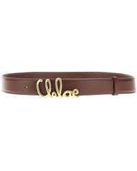 Chloé - 'Chloé Iconic' Grained Leather Belt - Lyst