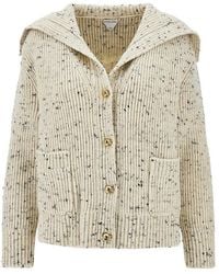 Bottega Veneta - Ribbed Wool Cardigan With Knot Buttons - Lyst