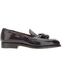 Alden - Spazzolato Leather Loafers With Tassels - Lyst