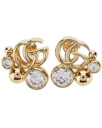 Gucci - 'Gg Marmont' Earrings With Zirconia - Lyst