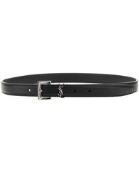 Saint Laurent - Ysl Detail Leather Belt - Lyst