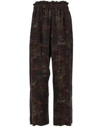 Emporio Armani - Printed Cupro Twill Pants - Lyst