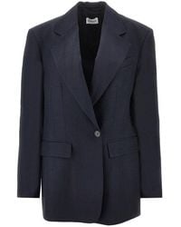 P.A.R.O.S.H. - P. A.R. O.S. H. 'Raisa' Linen-Blend Oversized Jacket - Lyst