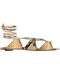 The Attico - 'Reneè' Python-Print Leather Sandals - Lyst