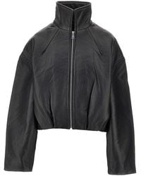 ROTATE BIRGER CHRISTENSEN - Leather Boxy Jacket - Lyst